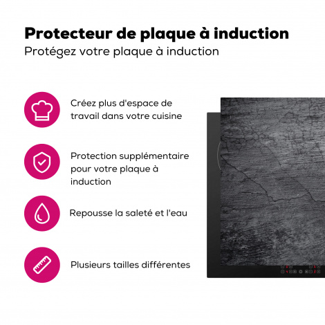 Protège-plaque à induction - Béton - Rétro - Noir - Météorisé - Industriel-3