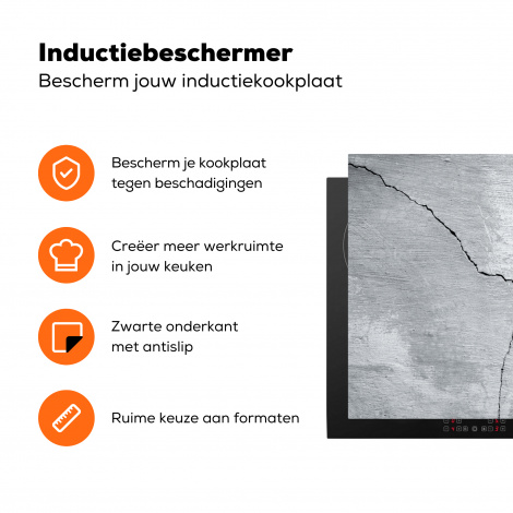 Inductiebeschermer - Beton - Grijs - Wit - Industrieel-3
