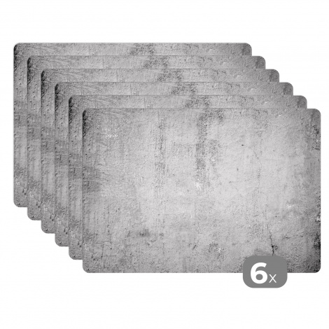 Tischset (6er Set) - Beton - Grau - Muster - 45x30 cm-1