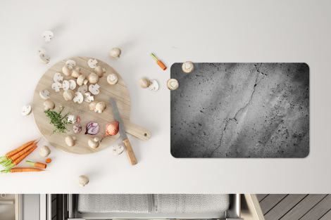 Premium placemats (6 stuks) - Betonnen muur met een scheur - zwart wit - 45x30 cm-4