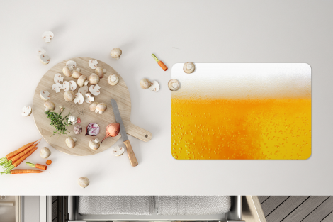 Premium placemats (6 stuks) - Close up van een goudkleurig biertje - 45x30 cm-4