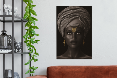 Canvas schilderij - Vrouw - Afrikaans - Goud-thumbnail-2