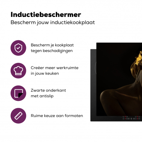 Inductiebeschermer - Vrouwen - Hoofddoek - Goud - Luxe-3