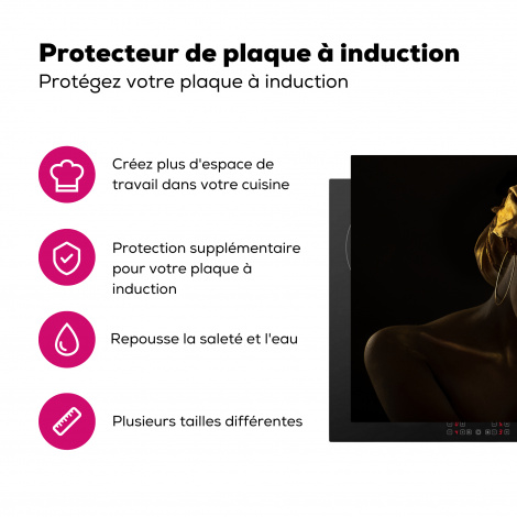 Protège-plaque à induction - Femmes - Foulard - Or - Luxe-3