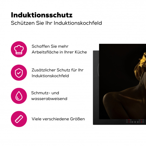 Herdabdeckplatte - Frauen - Kopftuch - Gold - Luxus-3