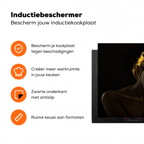Inductiebeschermer - Vrouwen - Hoofddoek - Goud - Luxe-3