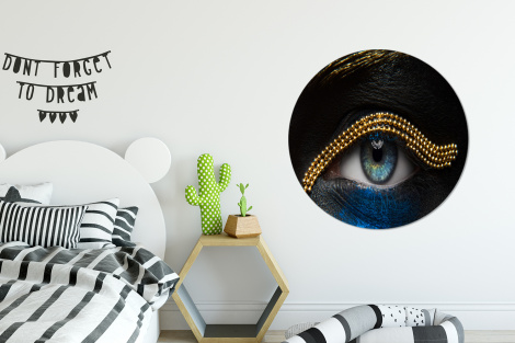 Runde Bilder - Frau - Augen - Make-up - Luxus - Gold-2