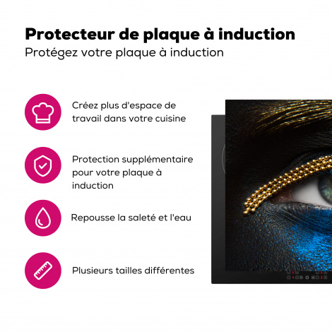 Protège-plaque à induction - Femme - Yeux - Maquillage - Luxe - Or-3