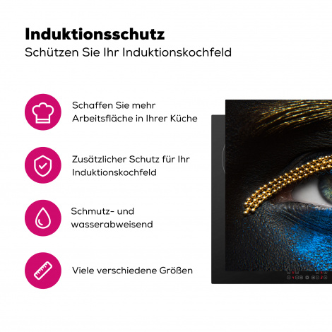 Herdabdeckplatte - Frau - Augen - Make-up - Luxus - Gold-3