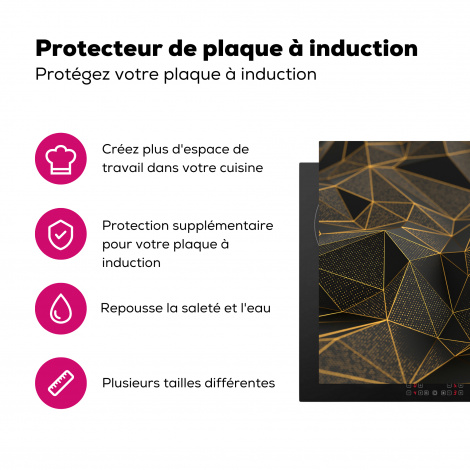 Protège-plaque à induction - Abstrait - Or - 3D - Luxe - Art-3