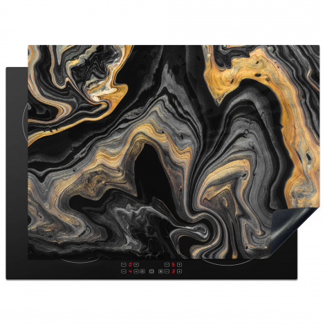 Herdabdeckplatte - Marmor - Acryl - Gold - Luxus - Abstrakt