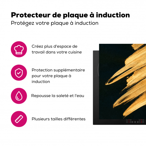 Protège-plaque à induction - Or - Peinture - Rayures - Luxe - Abstrait-3