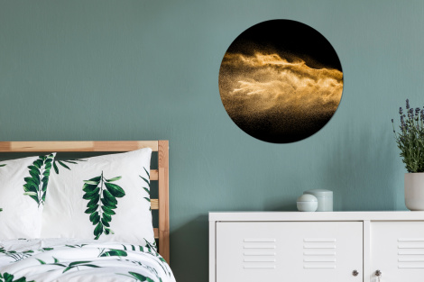 Tableau rond - Sable - Or - Noir - Luxe - Art-4