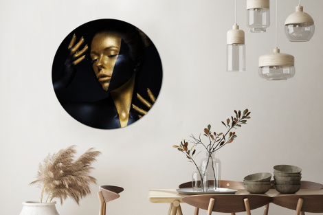Runde Bilder - Make-up - Kunst - Frau - Luxus - Gold-3