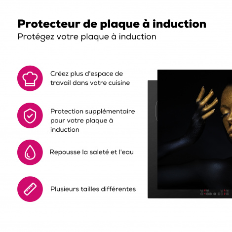 Protège-plaque à induction - Maquillage - Art - Femme - Luxe - Or-3