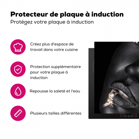 Protège-plaque à induction - Femme - Or - Noir - Peinture - Luxe-3