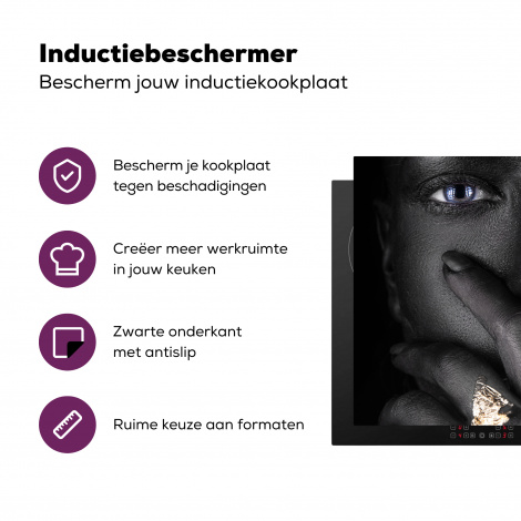 Inductiebeschermer - Vrouw - Goud - Zwart - Schmink - Luxe-3