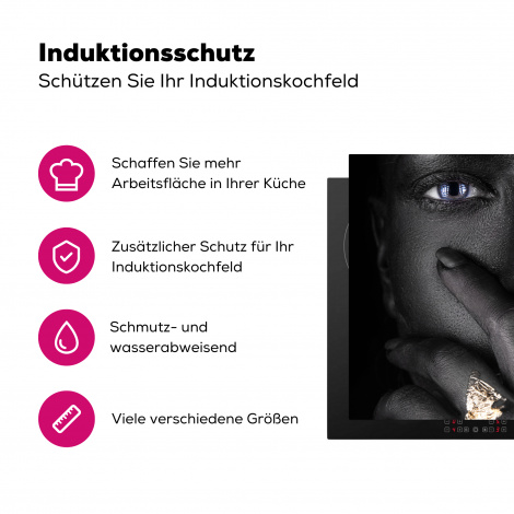Herdabdeckplatte - Frau - Gold - Schwarz - Make-up - Luxus-3