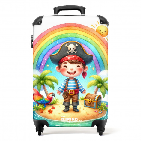 Koffer - Tekening van een vrolijke piraat voor regenboog