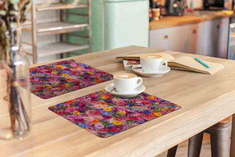 Premium placemats (6 stuks) - Bloemen - Kleuren - Collage - 45x30 cm-thumbnail-3