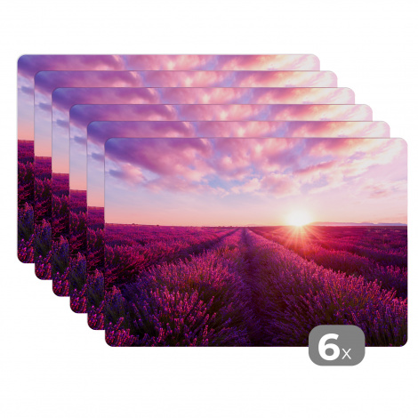 Premium placemats (6 stuks) - Lavendel - Bloemen - Frankrijk - 45x30 cm