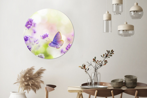Runde Bilder - Lavendel - Schmetterling - Blumen-3