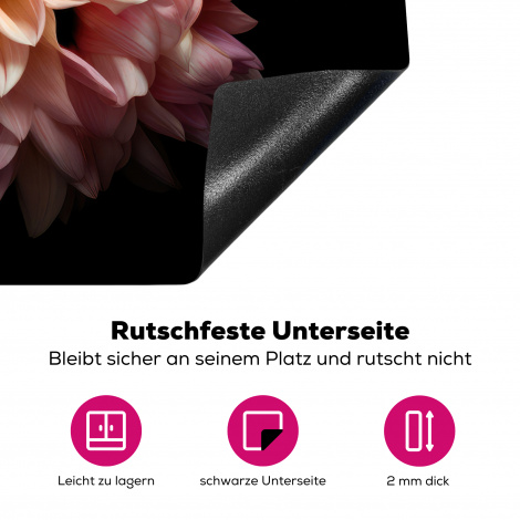 Herdabdeckplatte - Dahlie - Blumen - Rosa - Schwarz - Botanisch-4