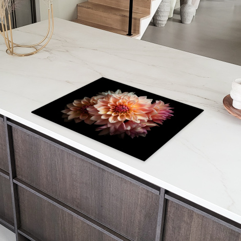 Inductiebeschermer - Dahlia - Bloemen - Roze - Zwart - Botanisch-6