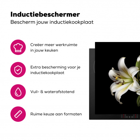 Inductiebeschermer - Lelie - Bloemen - Wit - Natuur - Botanisch-3