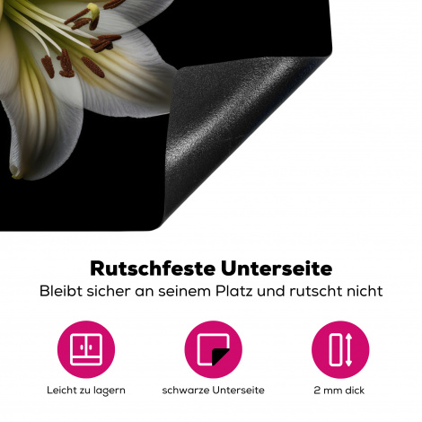 Herdabdeckplatte - Lilie - Blumen - Weiß - Natur - Botanisch-4