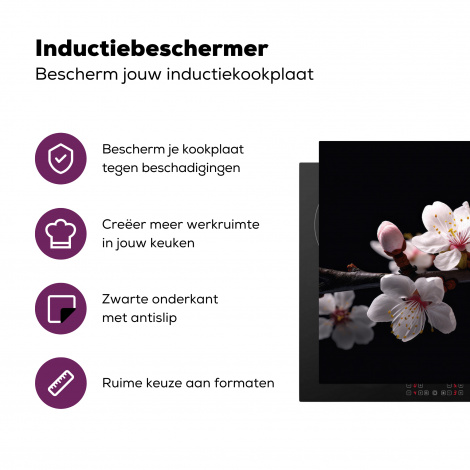 Inductiebeschermer - Sakura - Bloemen - Bloesem takken - Botanisch - Wit-3