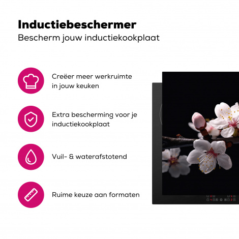 Inductiebeschermer - Sakura - Bloemen - Bloesem takken - Botanisch - Wit-3