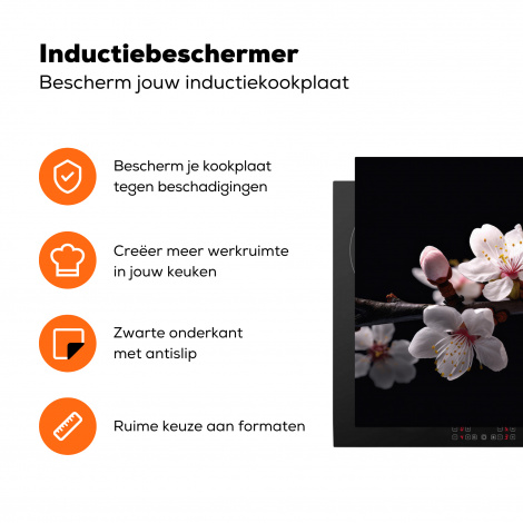 Inductiebeschermer - Sakura - Bloemen - Bloesem takken - Botanisch - Wit-3