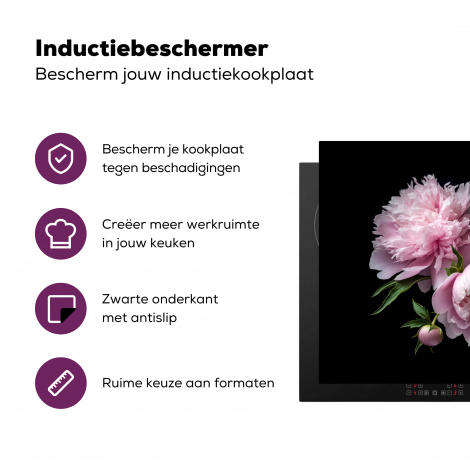 Inductiebeschermer - Pioenroos - Roze - Bloemen - Botanisch - Natuur-3