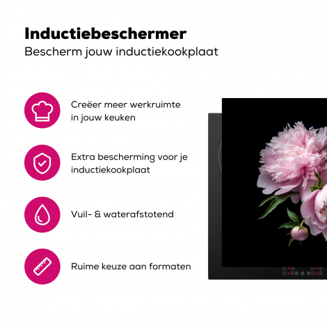 Inductiebeschermer - Pioenroos - Roze - Bloemen - Botanisch - Natuur-3