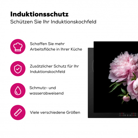 Herdabdeckplatte - Pfingstrose - Rosa - Blumig - Botanisch - Natur-3