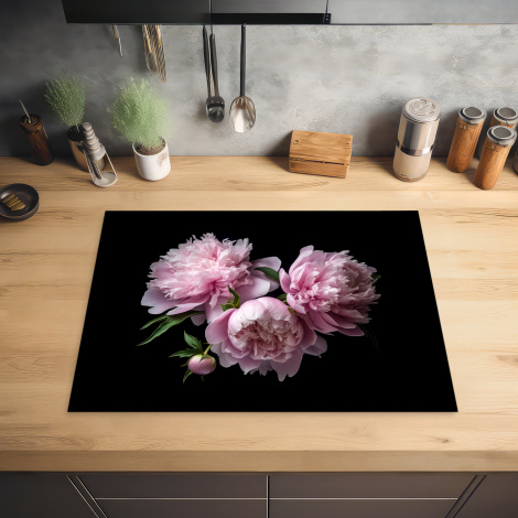 Herdabdeckplatte - Pfingstrose - Rosa - Blumig - Botanisch - Natur-2