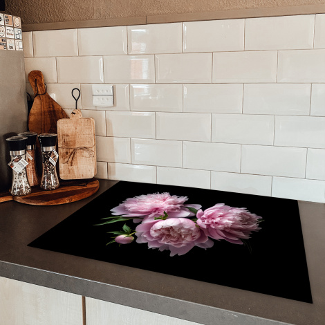 Herdabdeckplatte - Pfingstrose - Rosa - Blumig - Botanisch - Natur-5