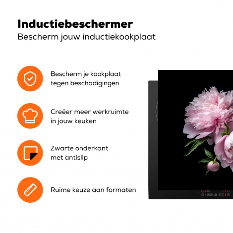 Inductiebeschermer - Pioenroos - Roze - Bloemen - Botanisch - Natuur-3