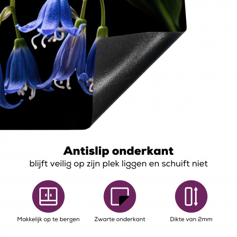 Inductiebeschermer - Hyacint - Bloemen - Blauw - Natuur - Zwart-4