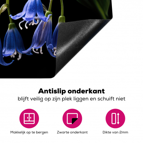 Inductiebeschermer - Hyacint - Bloemen - Blauw - Natuur - Zwart-4