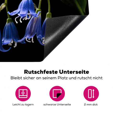 Herdabdeckplatte - Hyazinthe - Blumen - Blau - Natur - Schwarz-4