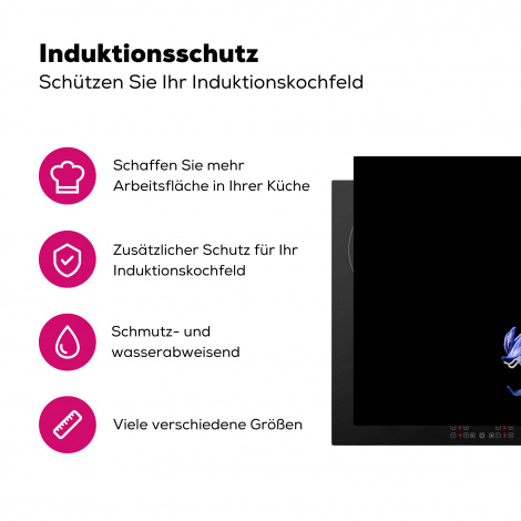 Herdabdeckplatte - Hyazinthe - Blumen - Blau - Natur - Schwarz-3