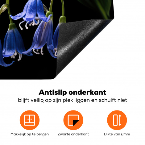 Inductiebeschermer - Hyacint - Bloemen - Blauw - Natuur - Zwart-4