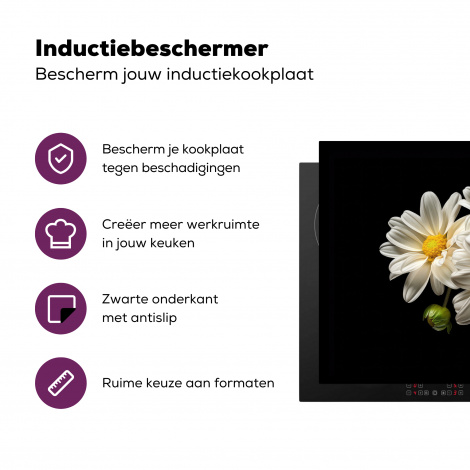 Inductiebeschermer - Bloemen - Margriet - Wit - Botanisch - Natuur-3