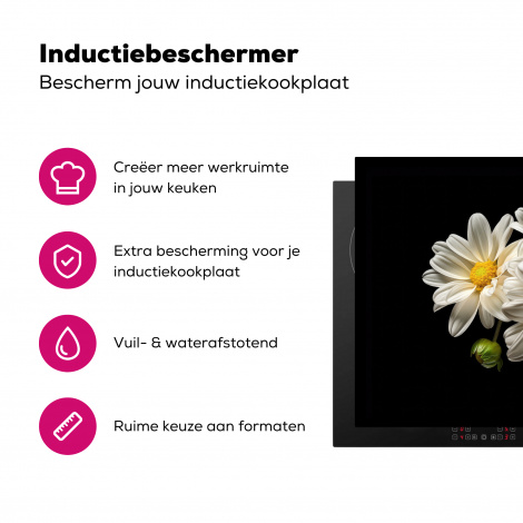 Inductiebeschermer - Bloemen - Margriet - Wit - Botanisch - Natuur-3