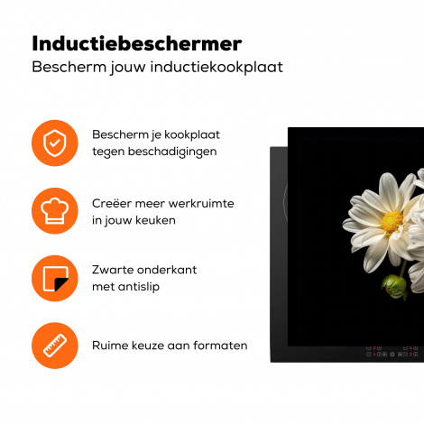 Inductiebeschermer - Bloemen - Margriet - Wit - Botanisch - Natuur-3