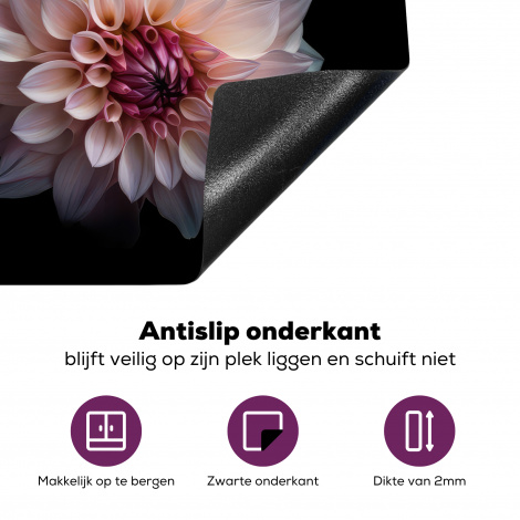 Inductiebeschermer - Dahlia - Wit - Bloemen - Roze - Natuur-4