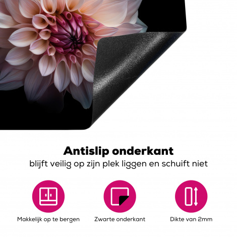 Inductiebeschermer - Dahlia - Wit - Bloemen - Roze - Natuur-4