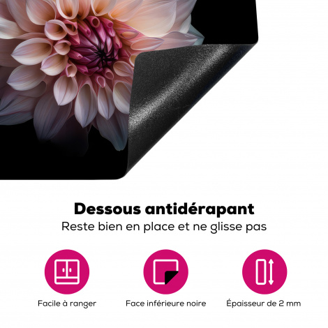 Protège-plaque à induction - Dahlia - Blanc - Fleurs - Rose - Nature-4